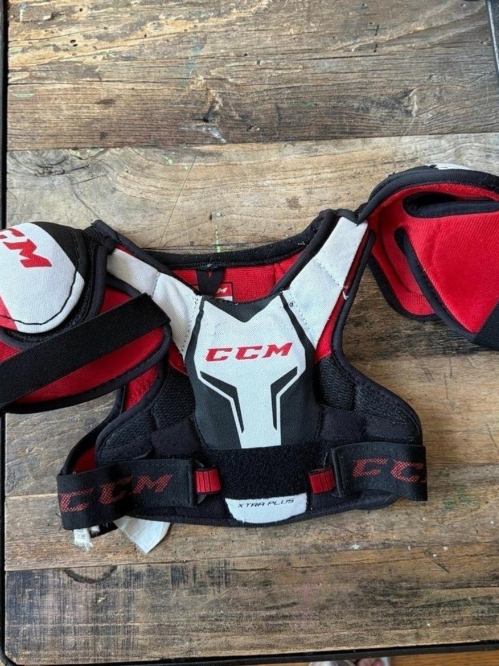 CCM Kids Red and Black Shoulder Pads